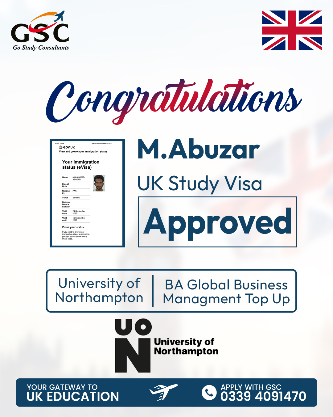 M.Abuzar Congrats Post