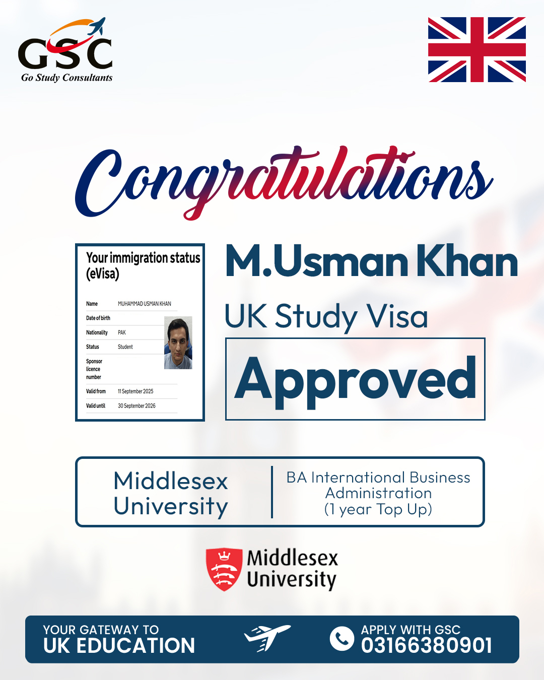 M.Usman Khan Congrats Post