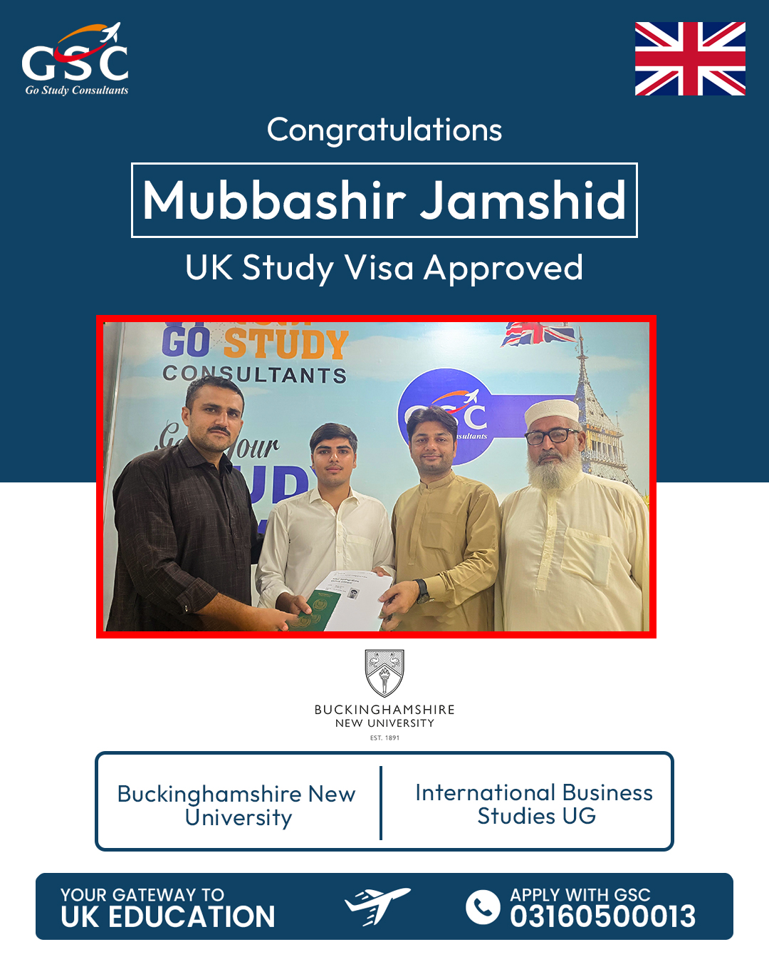 Mubbashir Jamshid congrats post