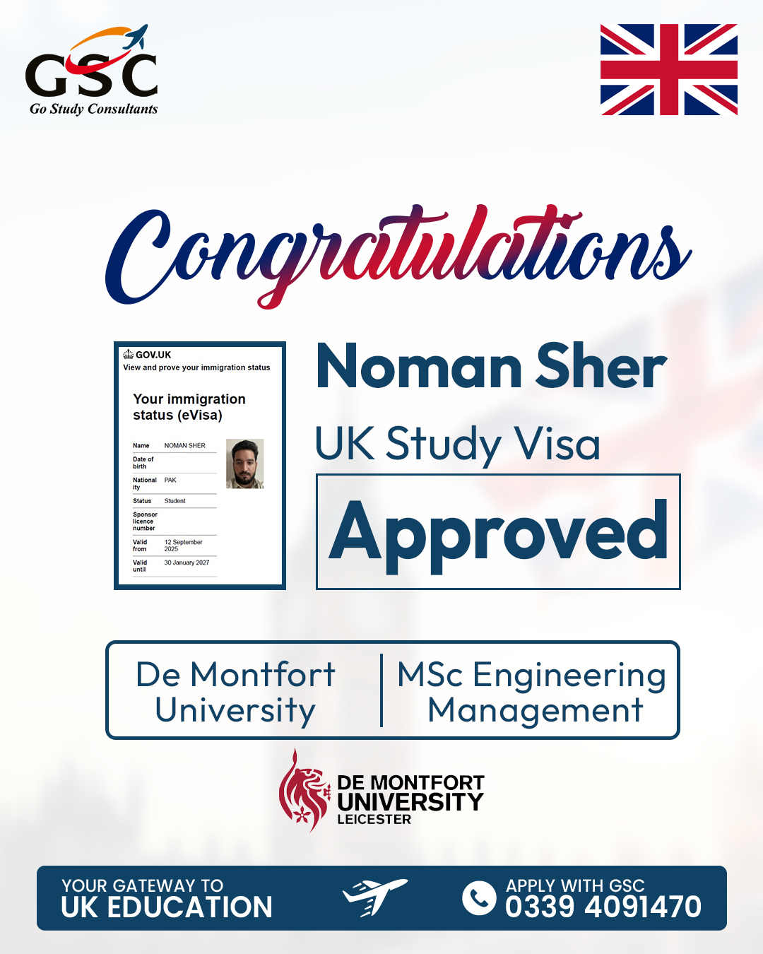 Noman Sher Congrats Post