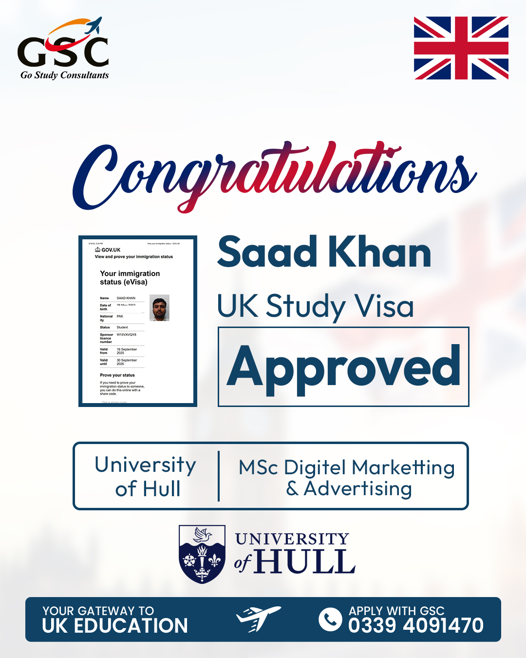 Saad Khan Congrats Post