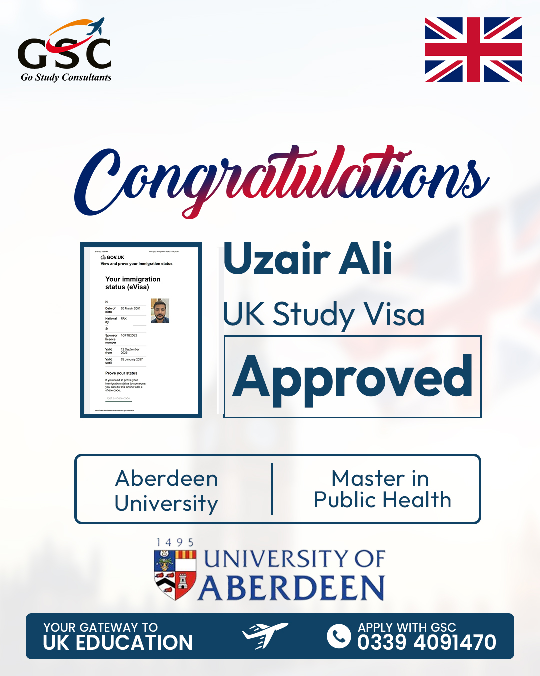 Uzair Ali Congrats Post