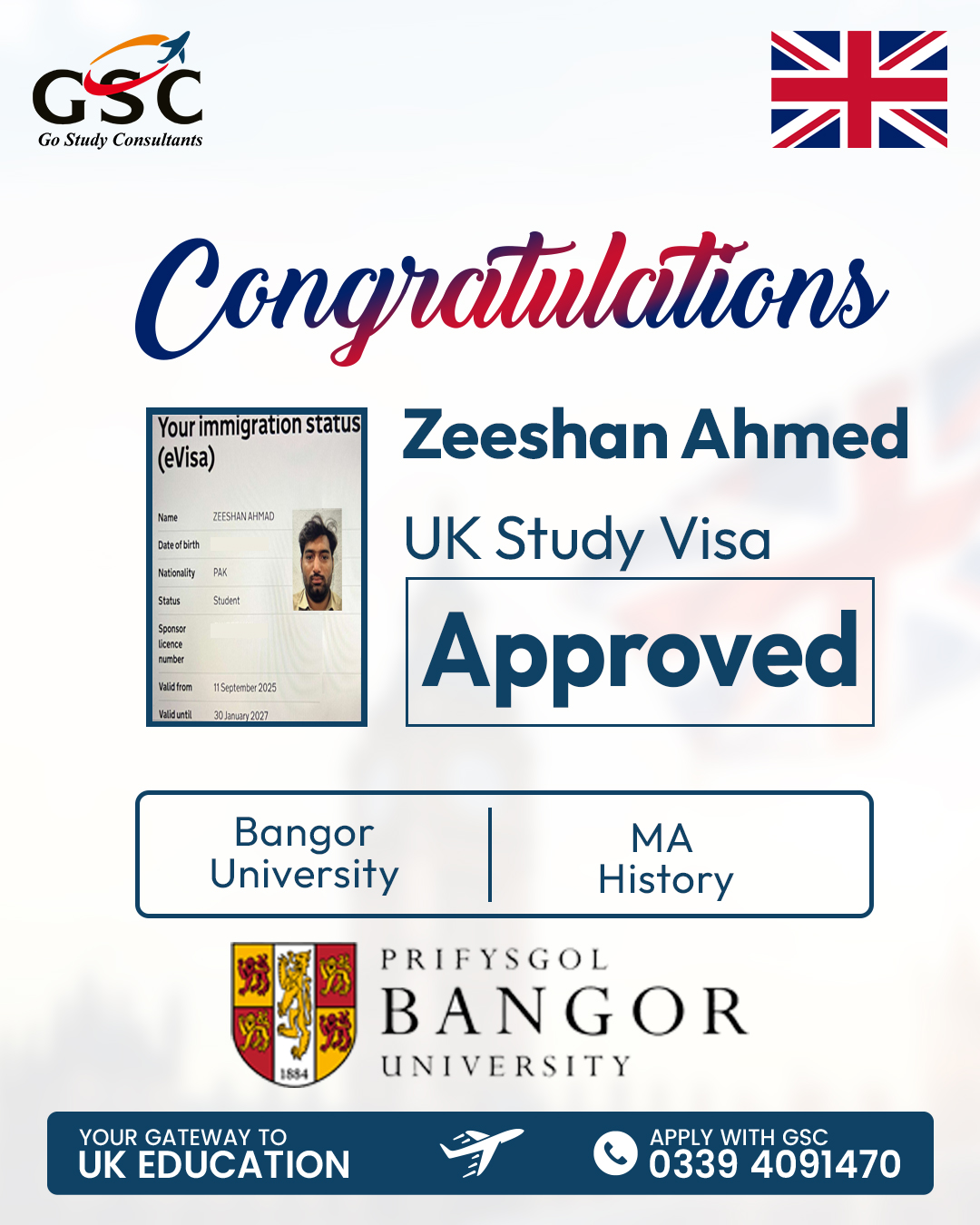 Zeeshan Ahmed Congrats Post